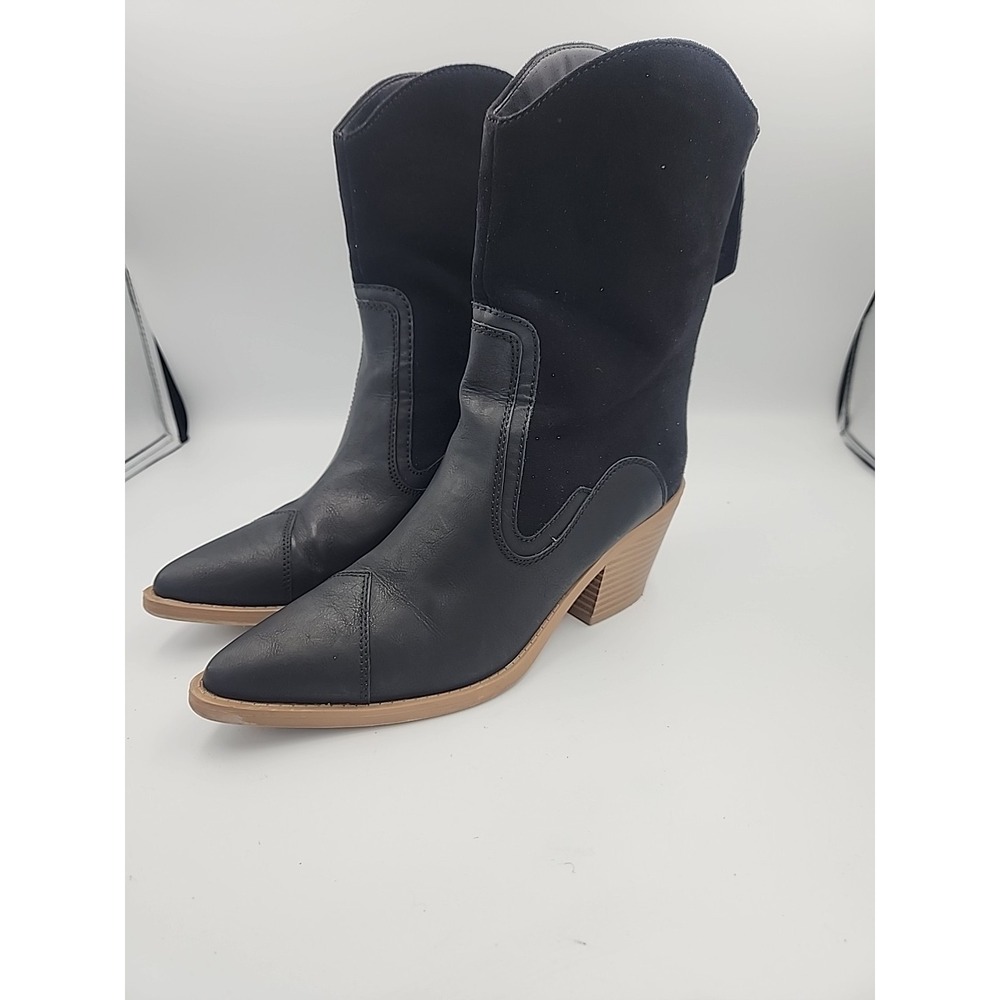 Wonderly Lawler Black Ladies Boots Cowboy Size 7 Pointed Toe Western
